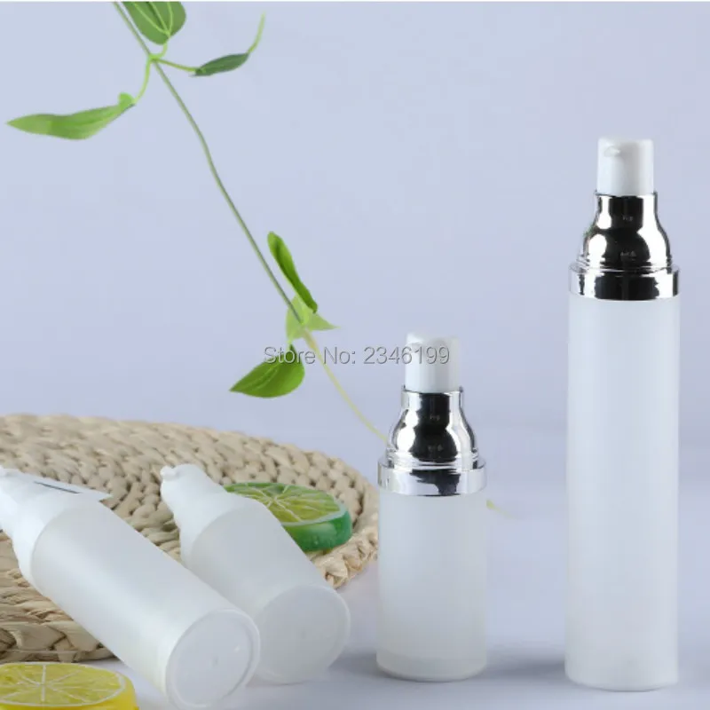 Empty Airless Bottle 20ml 30ml Plastic Airless White Bottle 50ml Plastic Cosmetic Container Lotion Pump Emulsion Pump (2)