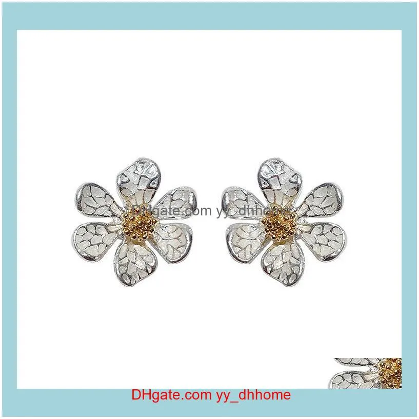 Korean Design Fashion Jewelry Elegant White Flower Earrings Summer Style Holiday Beach Party For Women Stud