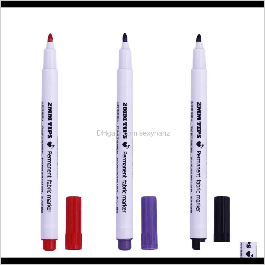 3pcs permanent fabric marker pens for t-shirt cloth shoes textile paint diy