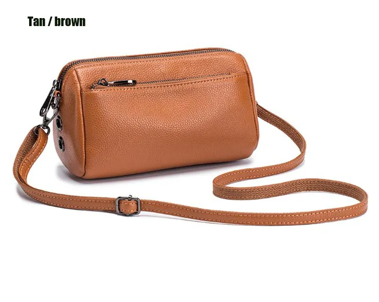 Modische Leder-Umhängetaschen für Damen, vielseitig, lässig, Cross-Body, weiches Kissen, Klappen, 21 cm, kleine Größen, doppelte Reißverschlusstaschen, super großes Volumen