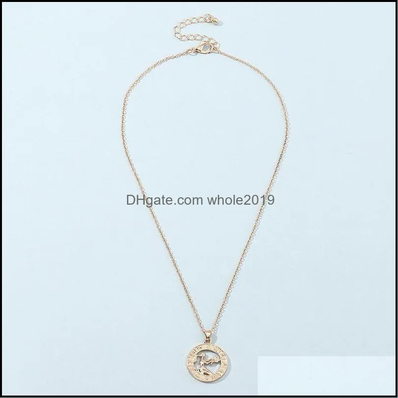 Pendant Necklaces Zodiac Letter Constellations Pendants Necklace For Women Men Virgo Libra Scorpio Sagittarius Capricorn Aquarius Birthday