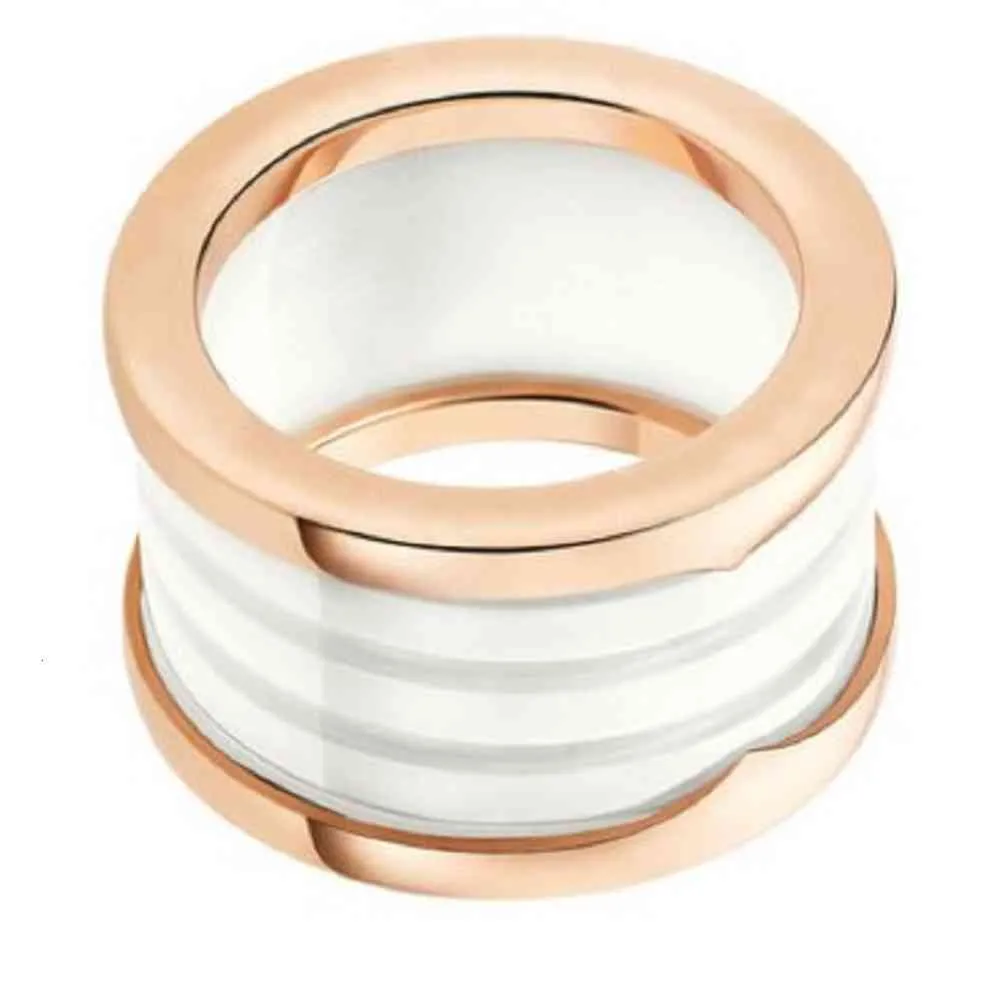 fashion titanium steel love ring silver rose gold ring for lovers white black Ceramic couple ring For gift