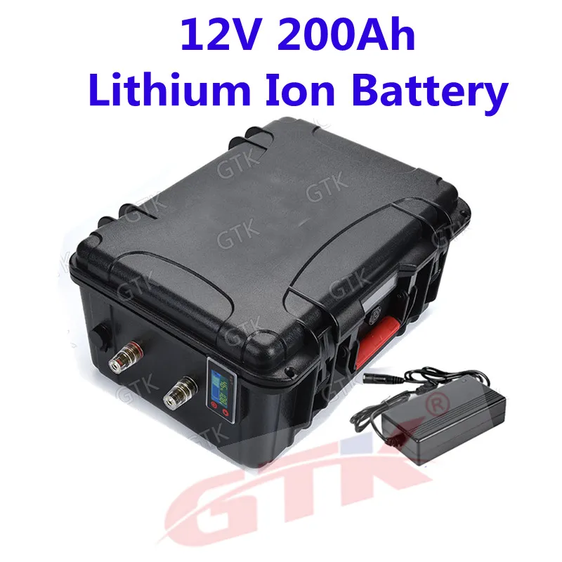 Batterie agli ioni di litio GTK Batterie ricaricabili 12V 200Ah Li-ion con 3S BMS per campeggio solare E-bike Scooter elettrico EV