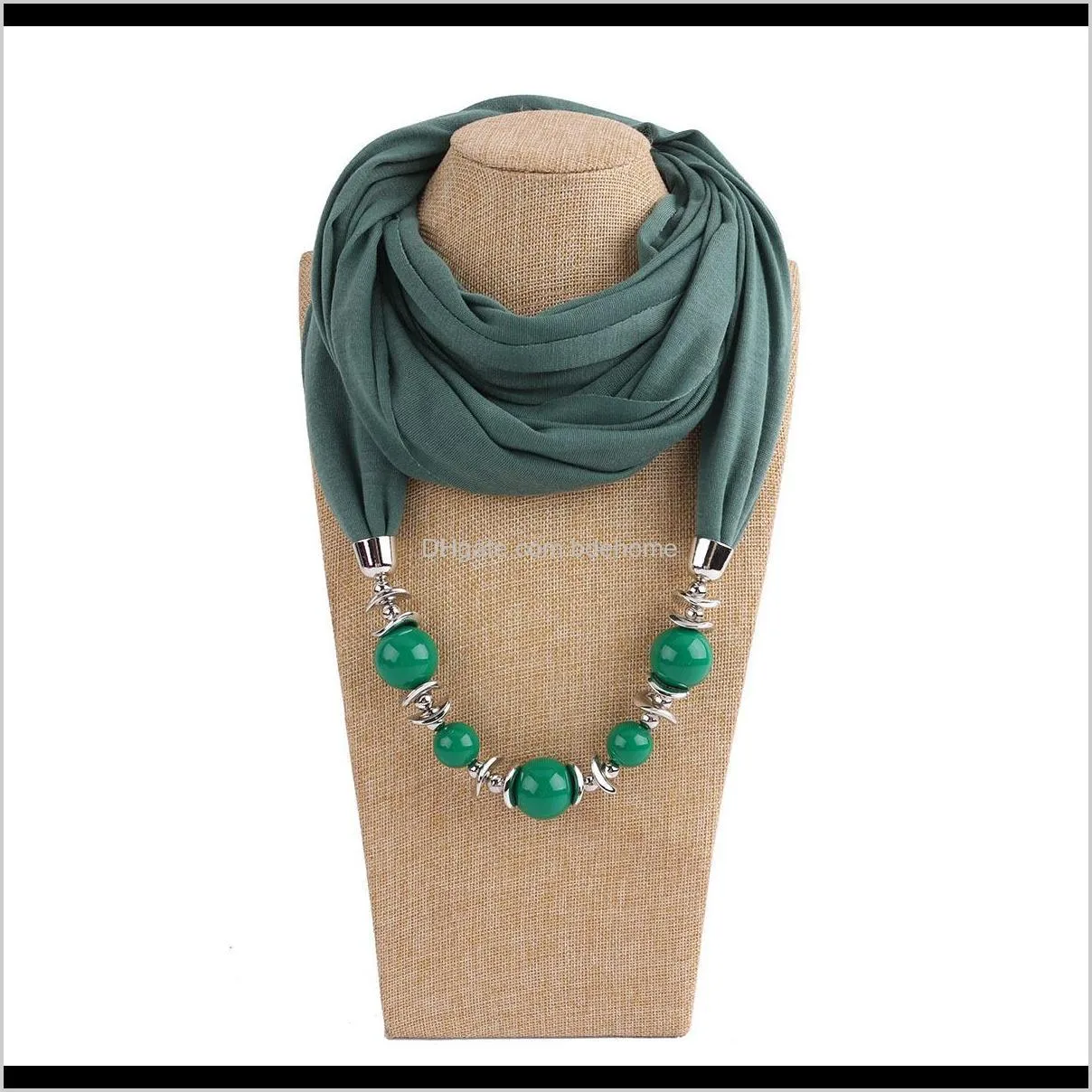 2020 solid jewelry statement necklace pendant scarf head scarves women foulard femme accessories muslim hijab stores winter scarf