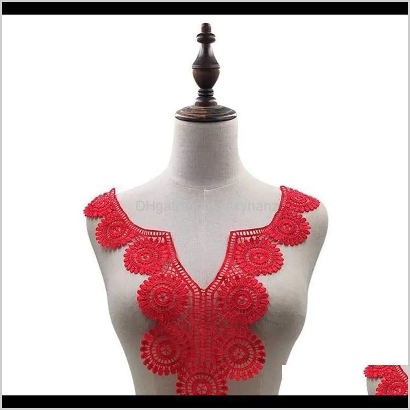 1pc embroidered neckline collar flower hollow cor lace fake collar sewing applique diy lace acc qylhit