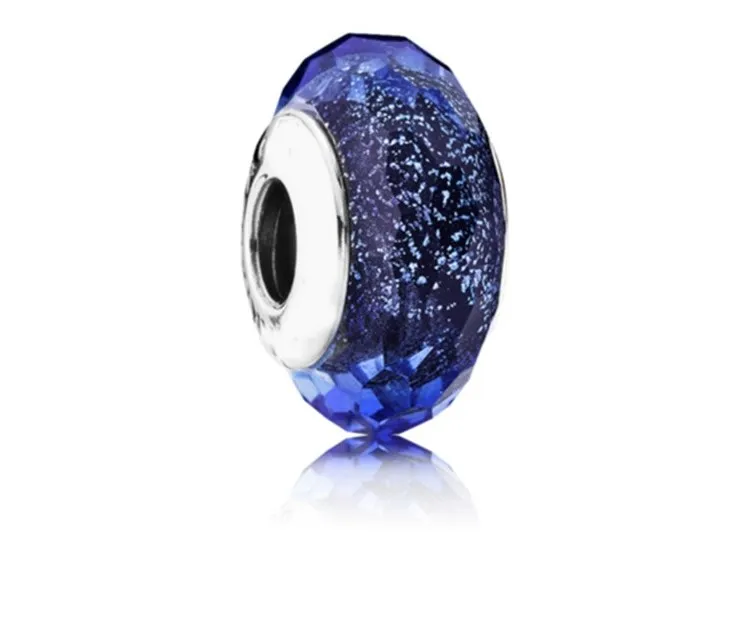 New Arrival Murano Glass Sterling Silver Diy Loose Bead Royal Blue