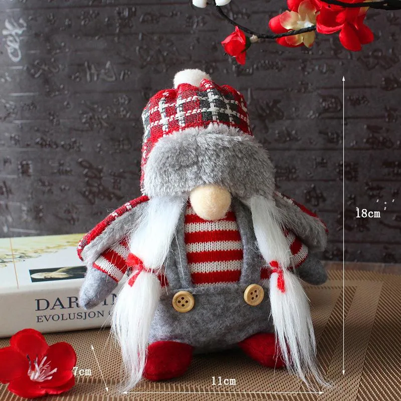 Newchristmas gnomes装飾バッファローチェック柄プラッシュ手作り人形感謝祭バレンタインホームテーブル飾りLLF11323