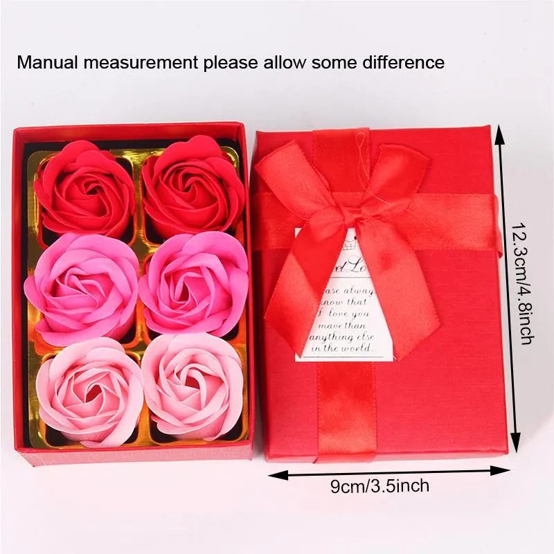 Artificial Fake Flower Gift Box Rose Scented Bath Soap Flowers Set Valentines Thanksgiving Mother Day Gift Wedding Christmas Party Decor HY0267