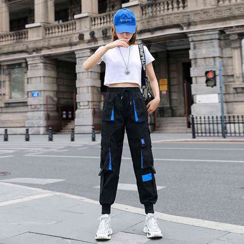 Harajuku Cargo Pants For Women Black Plus Size Cargo Trousers High