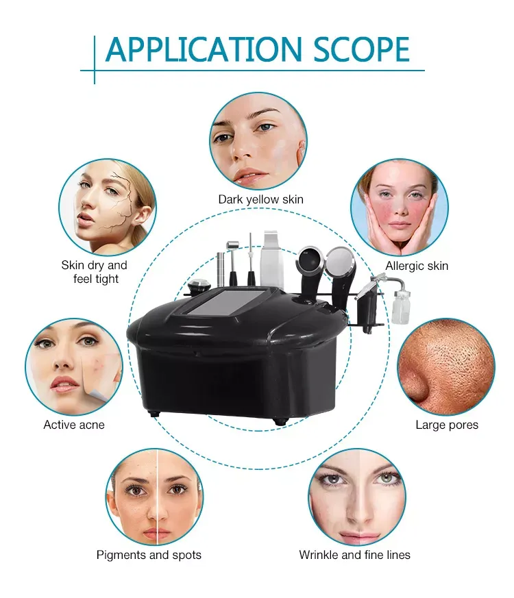 8 IN 1 Black Skin Comprehensive Management Instrument Blackhead Removal Facial Cleaning Beauty Machine