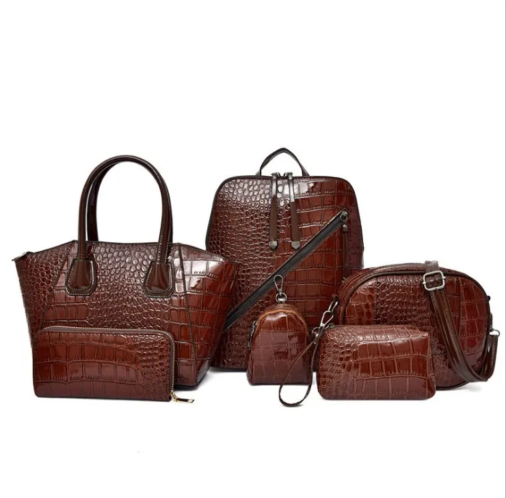 Mode 6 pièces/ensemble femmes sac de soirée en cuir PU luxe concepteur sac à main messager épaule portefeuille sacs