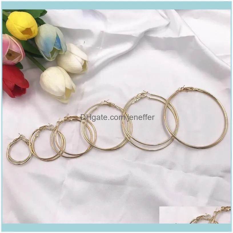 Charm juvelryfactorycoy2 överdrivet mode guld cirkel stora mångsidiga ringörhängen 2 yuan shop aessory droppleverans 2021 xry54
