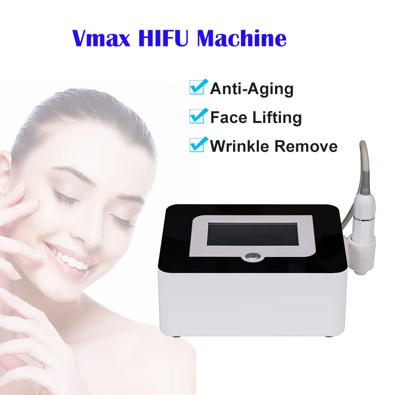 Máquina Vmax Hifu, ultrasonido enfocado de alta intensidad, estiramiento facial, eliminación de arrugas antienvejecimiento con 3 cartuchos