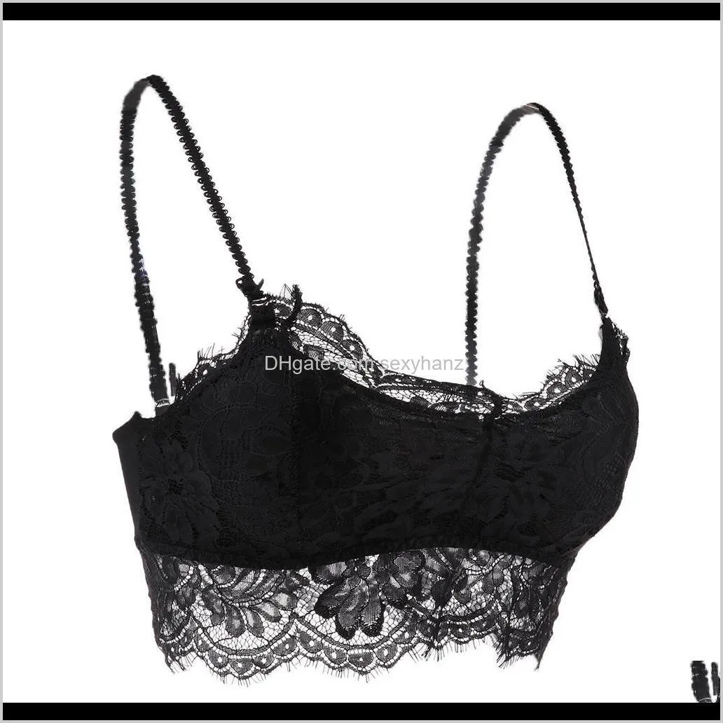 fashion women floral lace bralette, comfort wire crop top bra, breathable & elegant