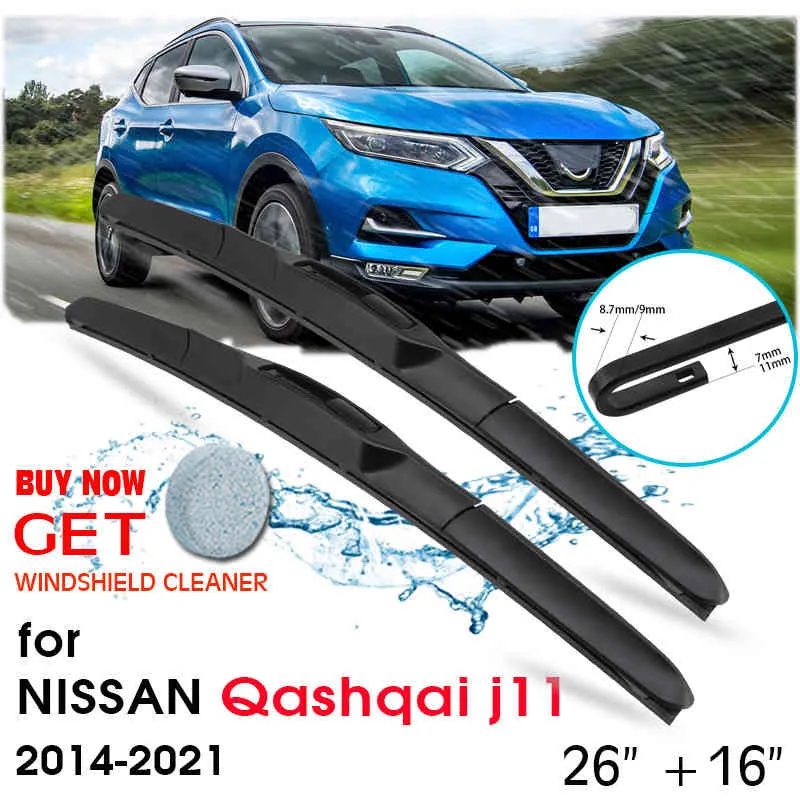 Auto Wiper Window WindsCreen Walkscreen WiperShield Blade Accessori Nissan  Qashqai J11 26 + 16 2014 2021 Fit Da 29,35 €