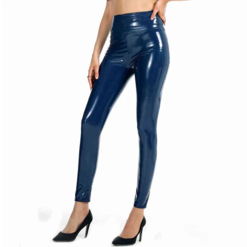 Sexy High Waist Black Leggings For Plus Size Women Elastic PU Leather  Skinny Faux Leather Pants Women With Shiny Metallic Latex 211216 From  Dou02, $11.86