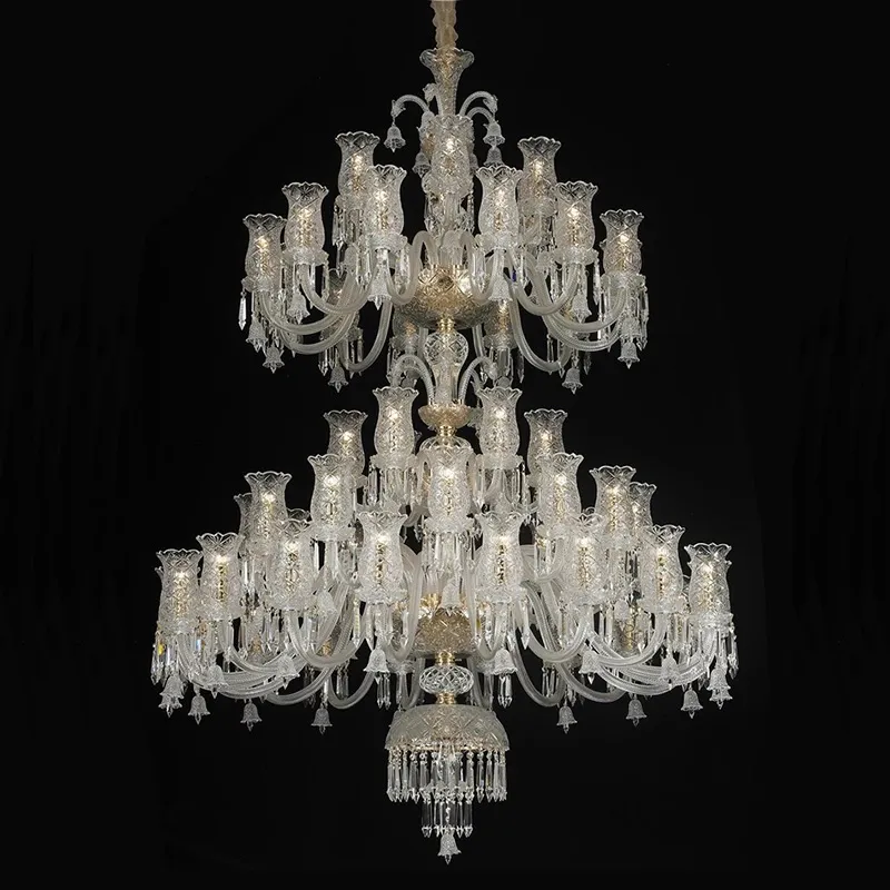 Modern LED Large Chandeliers Living Room Minimalist Restaurant Lamps Creative Bedroom Light Luxury Candle Glass Crystals For Chandelier