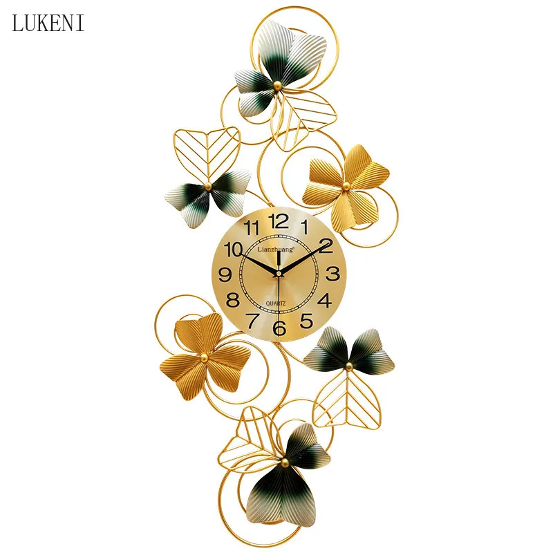 Kreatywny salon Strona główna Zegarek Modna Nowoczesne światło Luksusowe Chińskie styl Zegar ścienny MUTE 210414