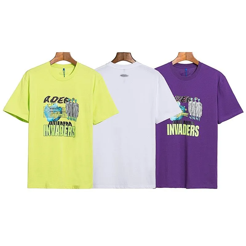 メンズTシャツADER Tシャツ男性女性韓国ファッションアルファベットアースエイリアンプリントラウンドカラーアートシャツのハイエンドセンス