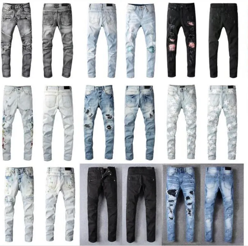 2022ss Designers Jeans Distressed France Mode Pierre Straight Hommes Biker Hole Stretch Denim Casual Jean Hommes Skinny Pantalon Élasticité Mal