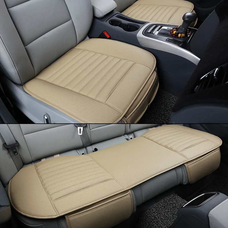 Car Seat Covers Full Set Luxury Cushion Pad PU Leather Protector Universal Breathable Summer Anti Slip Auto Interior Accessories For Four-Door Sedan SUV