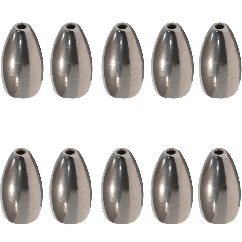 10-Piece Silver Tungsten Sinker Casting Fishing Weights Jigs Rigs