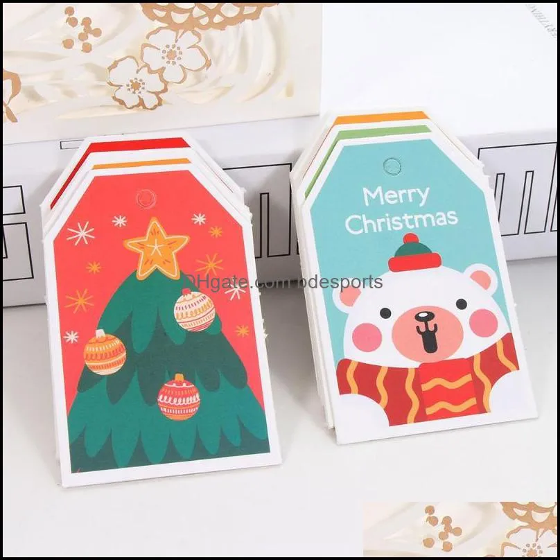 Christmas Decorations Vintage Santa Claus Snowflake Wedding Supplies Xmas Gift Cards Hanging Label Tags
