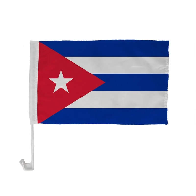 Flag with red triangle and blue and on sale white stripes