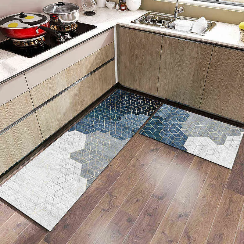 Alfombra de cocina larga antideslizante para piso, alfombra de baño moderna, entrada, felpudo, área lavable, alfombras para sala de estar, dormitorio, almohadilla de oración 211109