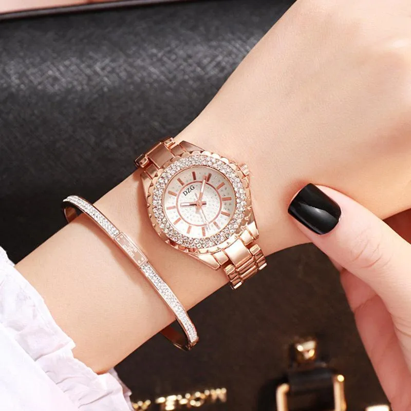 Geneva Designer Women Rhinestone Watches Lady Dress Watch Diamond Luksusowy na rękopis na rękę Kryształowy kwarcowy zegar na rękę