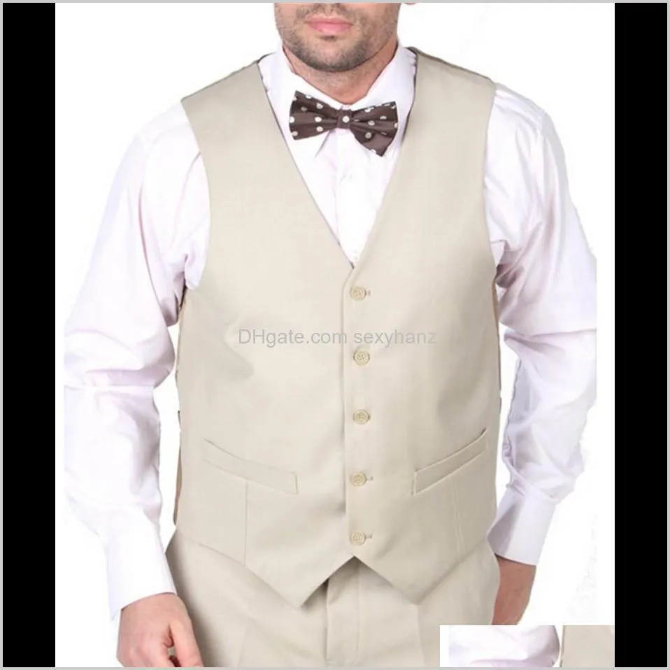 custom made groom mens suit tuxedo beige groomsmen notch lapel wedding men suits for wedding (jacket+pants+tie+vest)