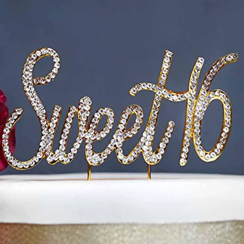 Buy 16th Birthday Cake Toppers Sweet 16 Cake Topper Princess Crown Cake Top Silver Or Gold Online - View #6