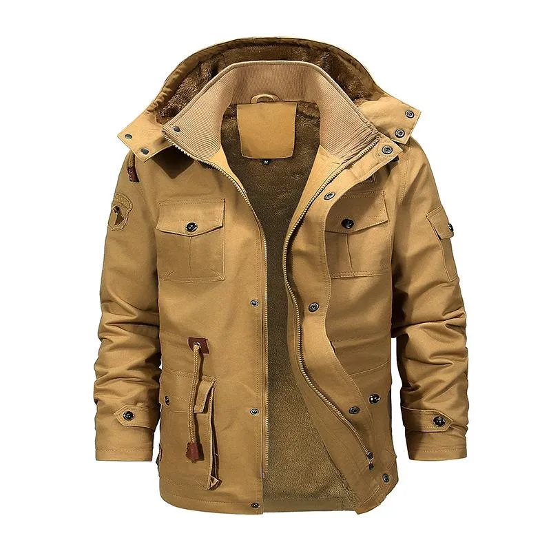 Save Big on Bulk Bomber Parka Jacket Mens Mens Military Style Jackets  Winter Parka: Casual Warm Thickened Bomber Jacket With Fleece Hood And  Multi