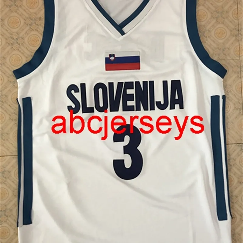 3 Goran Dragic Team SLOVIENIJA Basketball Jersey zszyta niestandardowa nazwa numeru NCAA XS-6XL