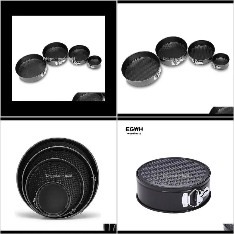 eco-friendly stocked 4pcs carbon steel cake baking pan bottom removable mold spring cheesecake bakeware pan 4 /7 /9 /10 inch