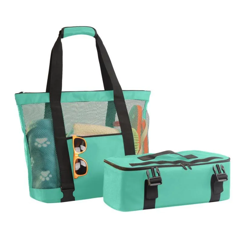 Outdoor-Taschen 2-in-1-Strand-Kühltasche, langlebig, zur Aufbewahrung von Badeanzügen, Reisen, für Damen, Schulter, hält trocken, leicht, hohe Kapazität