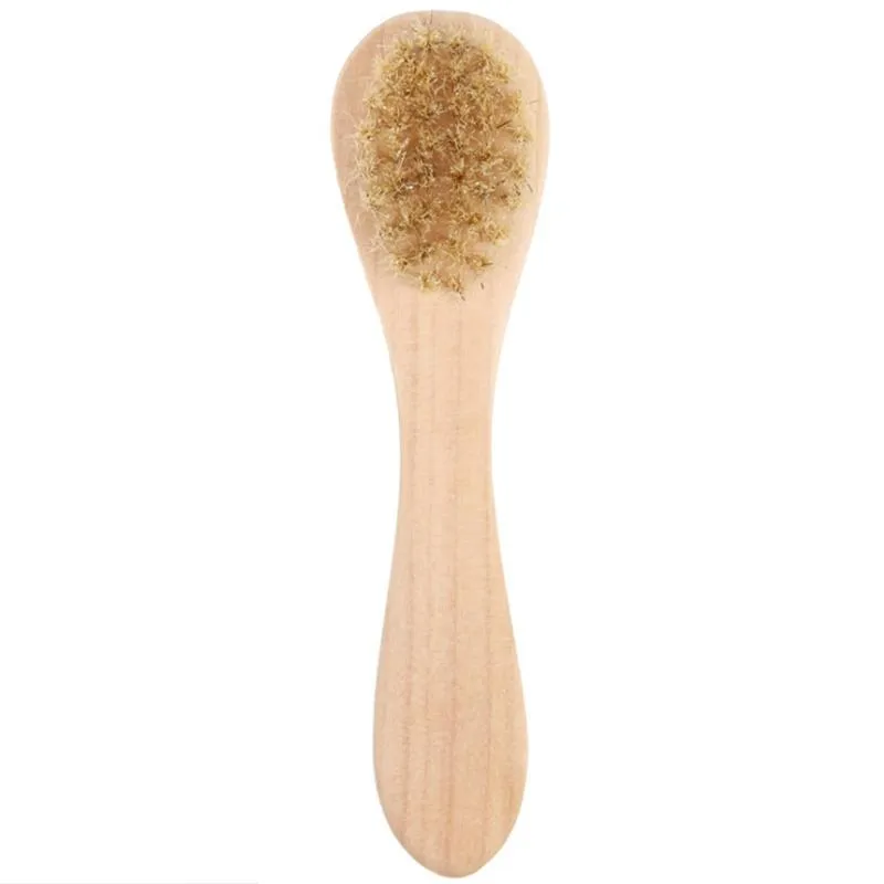 Face Cleansing Brush for Facial Exfoliation Natural Bristles cleaning Brushes Dry Brushing Scrubbing with Wooden Handle FFA0001