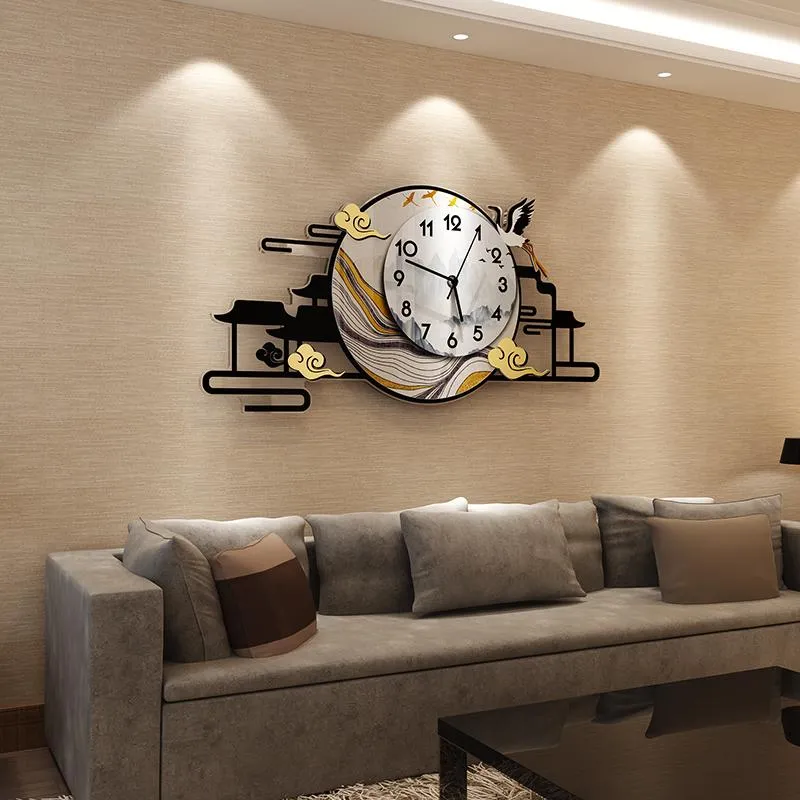 Grande orologio da parete orizzontale per soggiorno moderno particolare -  6858