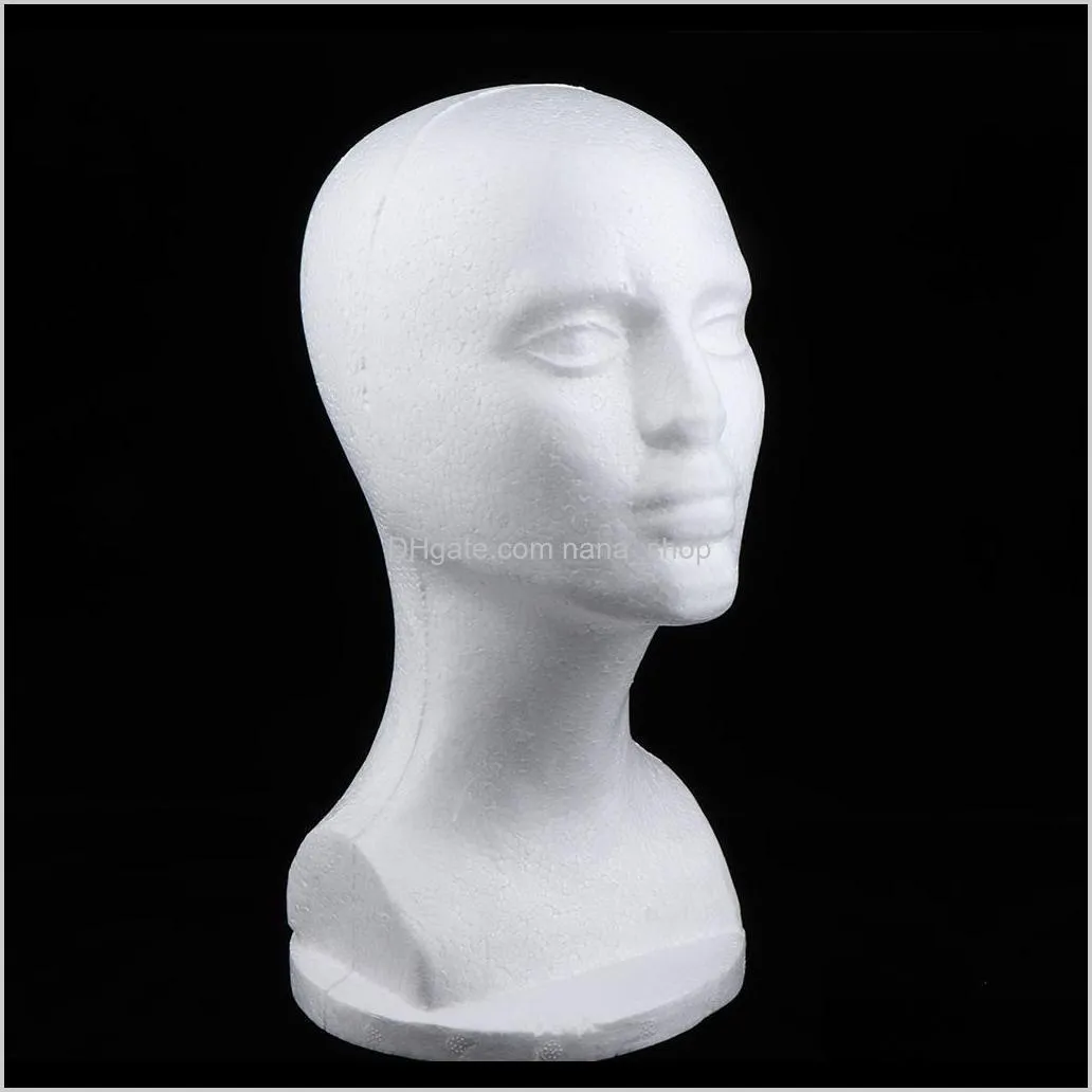 3x female foam mannequin head for wig making display stand hat holder white