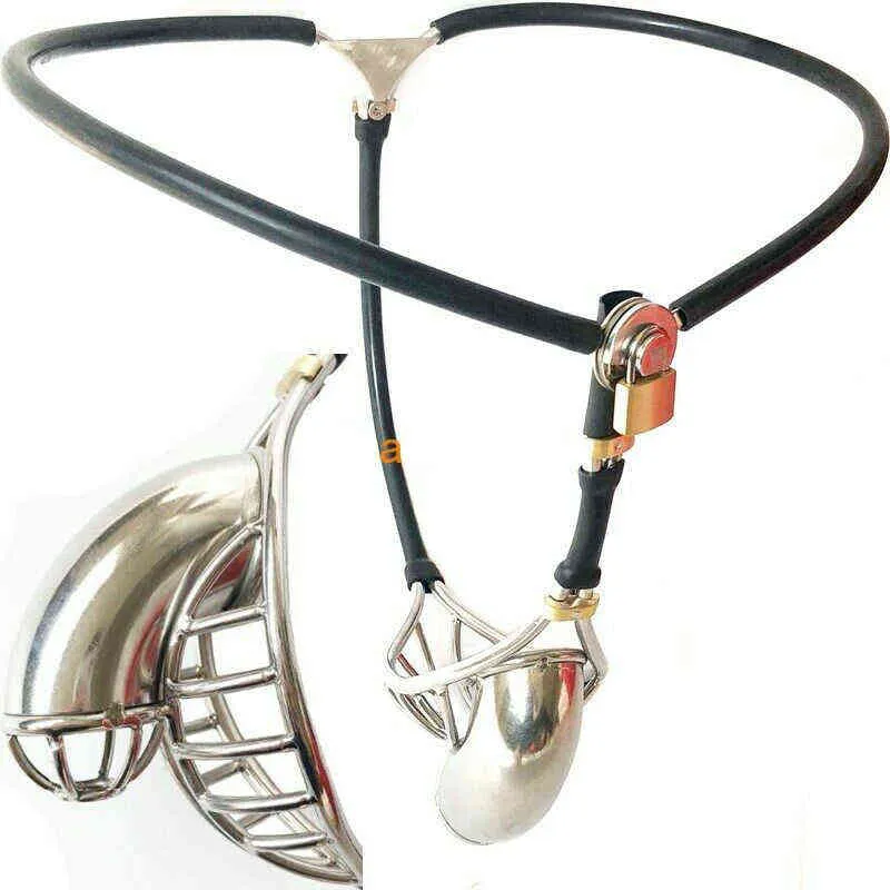 Cage De Chasteté Homme En Acier Inoxydable – BDSM, Soumission, Modèle Flowal Avec Serrure