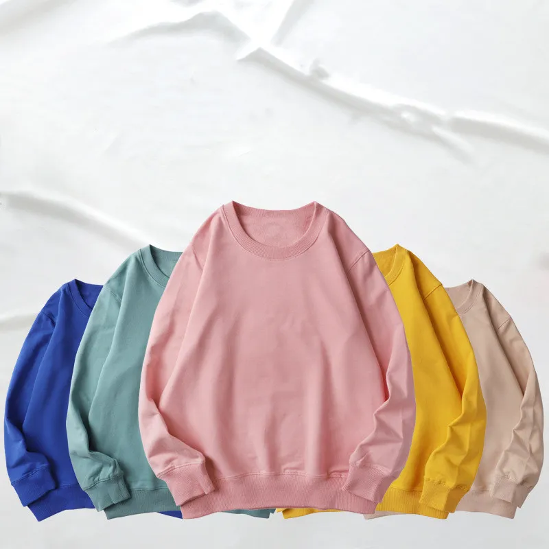 Solid Sweatshirts Unisex Casual Hoodies Jumper Plain Fleece Loose Hoodie with Round Neck Autumn Winter Long Sleeve Outwear Pullover Clothing CGY77