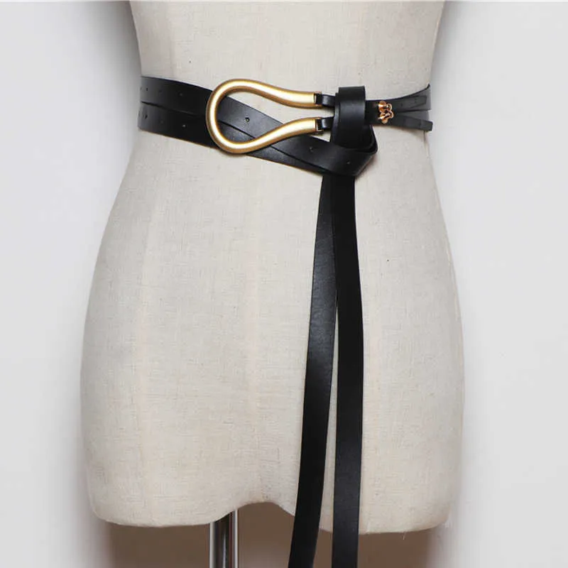 Gold Chain Waist Belt Lightweight Alloy Buckle Knotted Belt, Soft