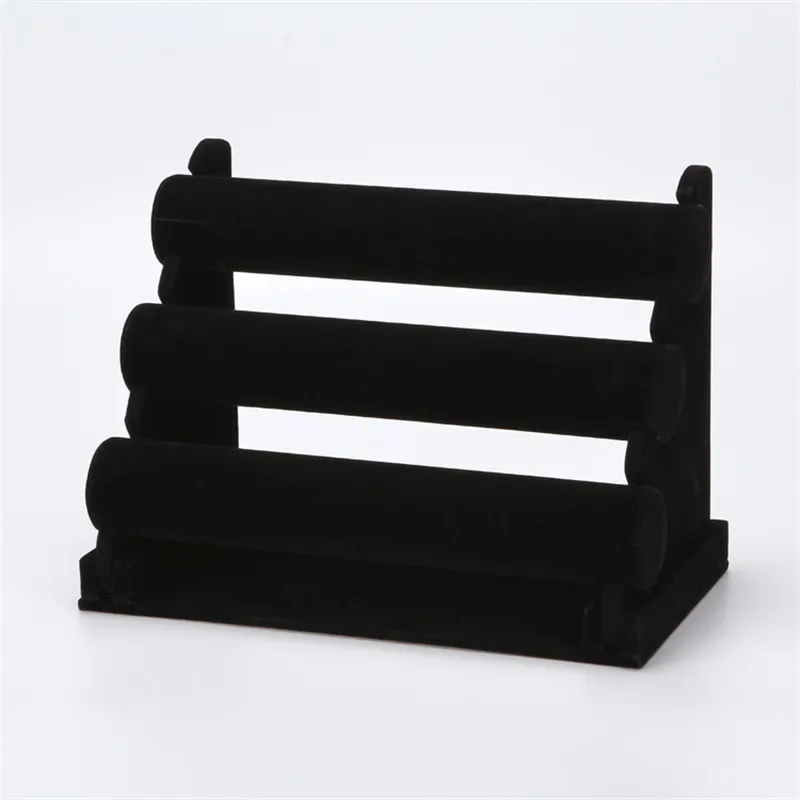 Jewelry Stand Black 3 Layers Velvet Bracelet Watch Jewelry Holder Display Detachable Stands 1821 Q2
