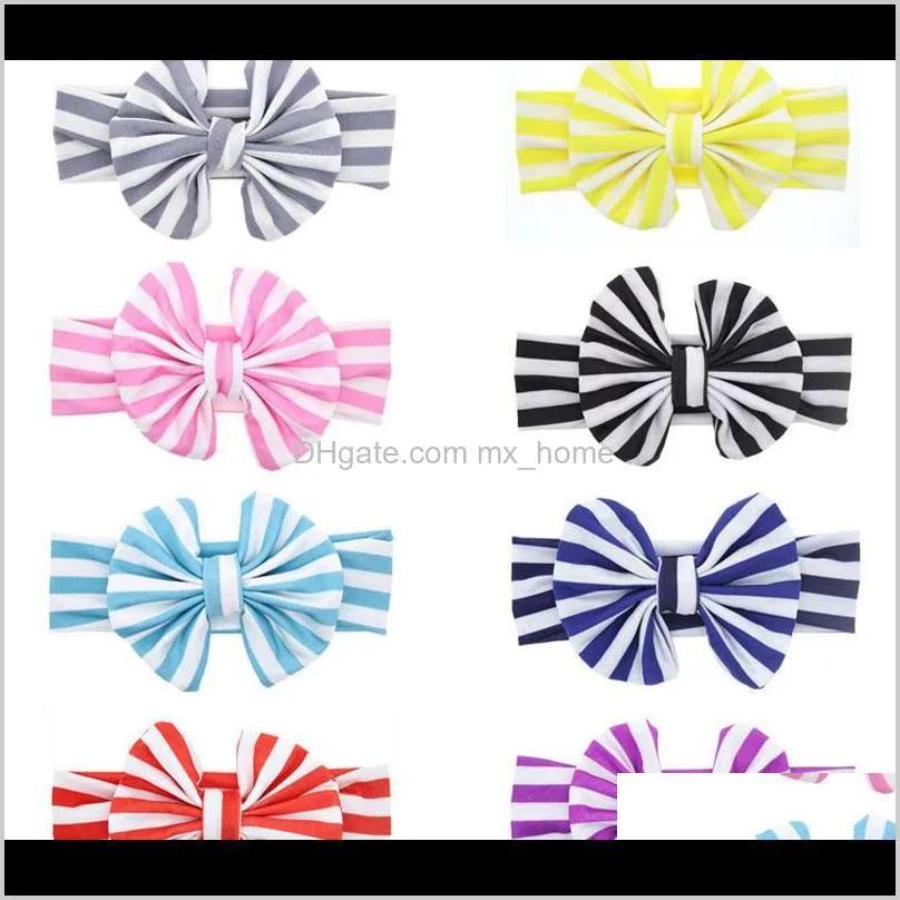 wholesale baby girls lovely cute striped headbands kids knotted bow head bands children infant hair accessories head wear
