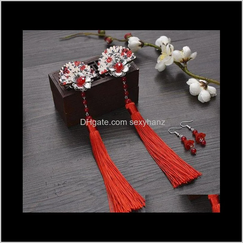 vintage hair flower for women chinese ancient dynasty hair accessories ancient clip princess cosplay wygc#