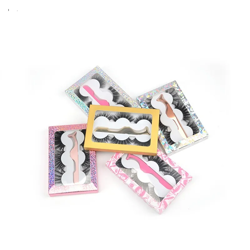 Magnetic Lashes Box with eyelash tray 3D Mink Eyelashes empty Boxes False Eyelashes Packaging Case free logo print by hope12