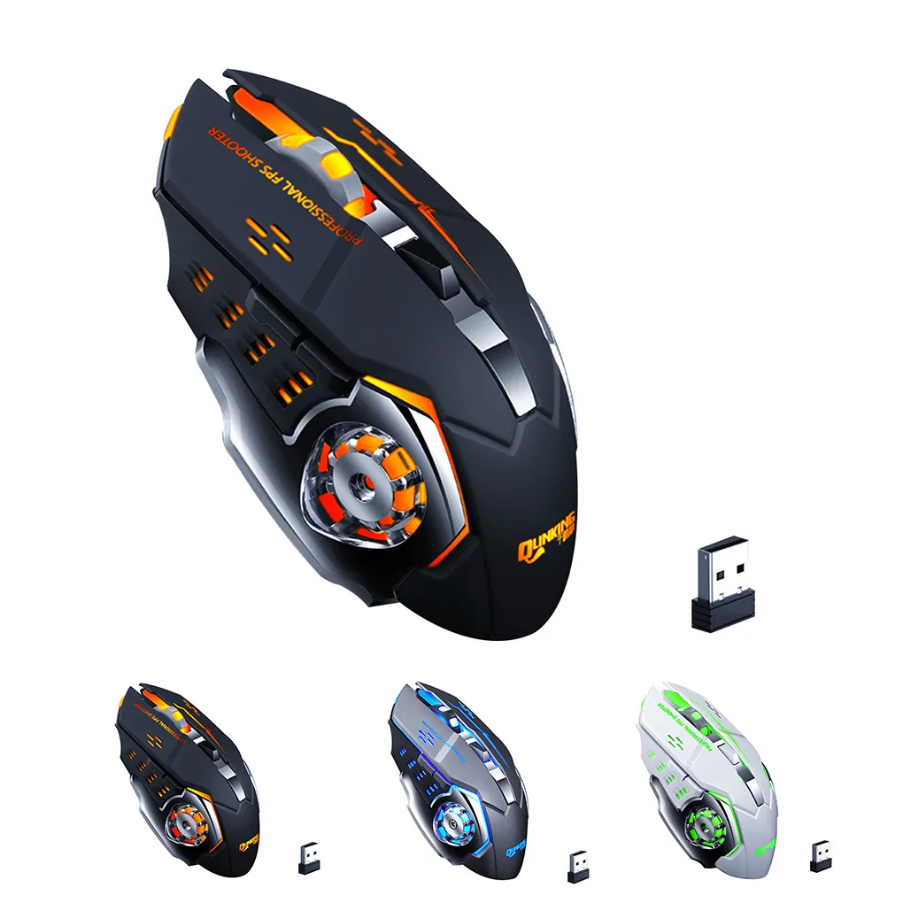 2.4g Bezprzewodowy Gamer 3200DPI 6 Przyciski LED Gaming Mouse Desktop Komputerowe Akumulator Myszy PC Laptop Gry