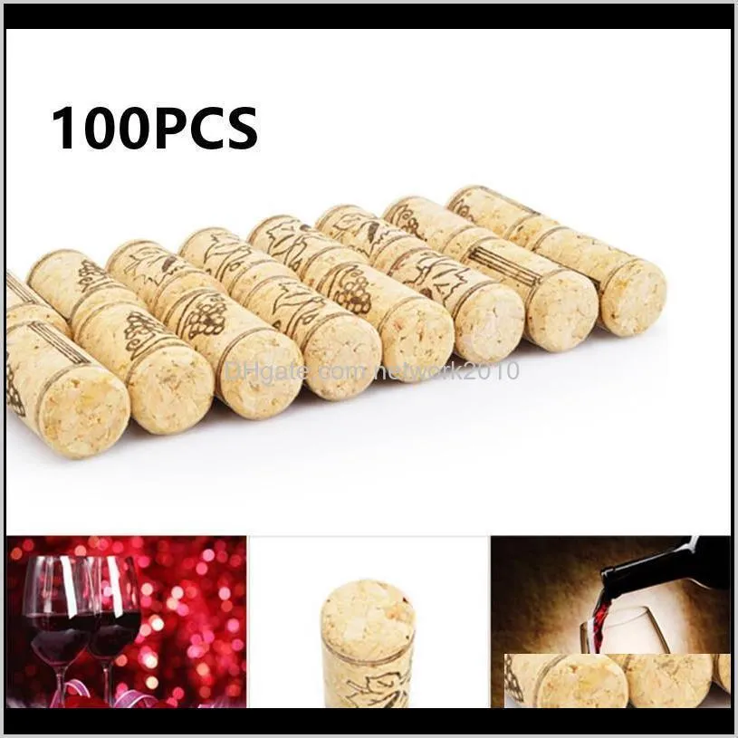 100pcs/set wine cork reusable creative functional portable sealing natural oak wine cork bottle cover wooden sealing caps bar tool