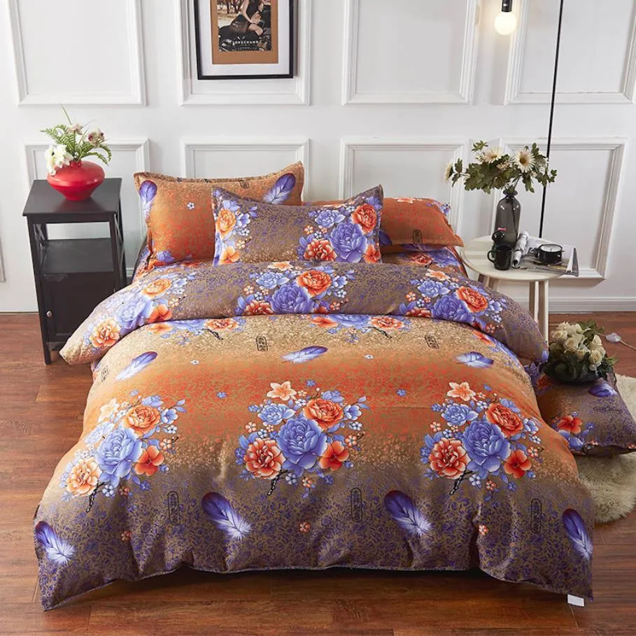 Bohemian stil duvet täcker blommor textil sängkläder säng duvet täcker hudvänligt bekvämt (inte inklusive örngott) F0370 210420