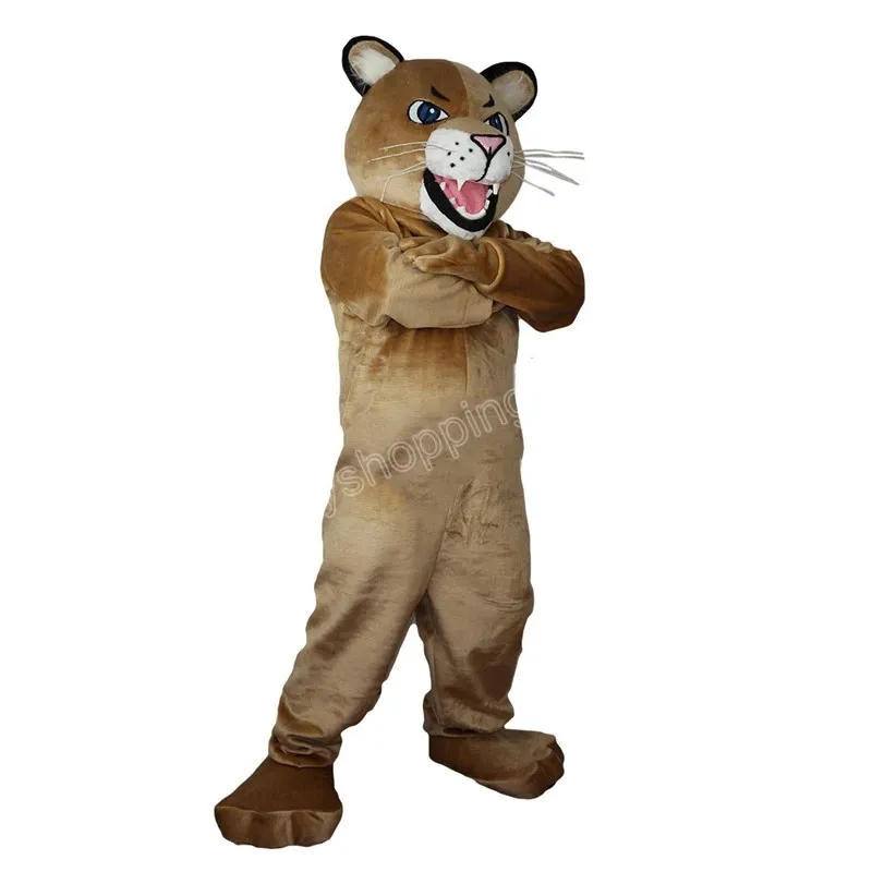 Halloween Brown Leopard Mascotte Kostuum Hoge Kwaliteit Cartoon Anime Thema Karakter Volwassenen Maat Kerst Carnaval Festival Fancy Dress